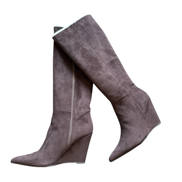 TheDrop Shoes - The Drop Women's Geralda Tall Brown Wedge Boot Classic size 9 NEW